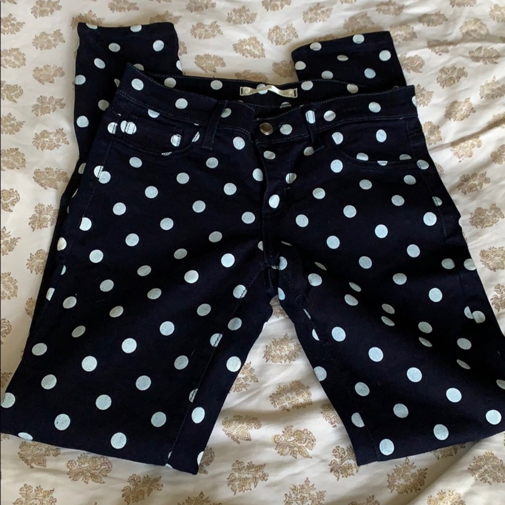 Dark blue Polka Dot Denim
